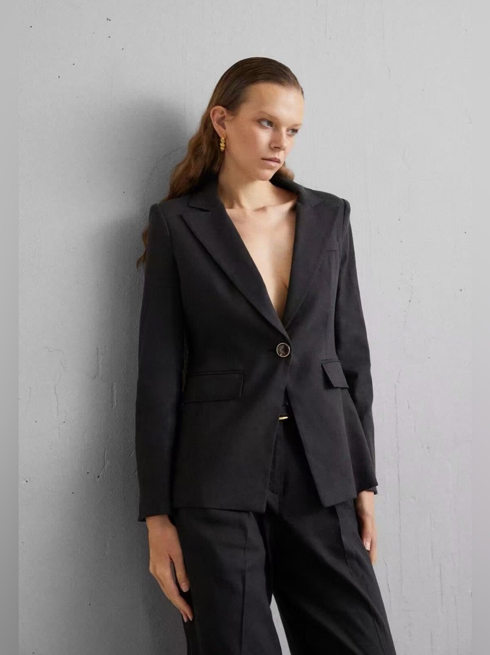 NWT $598 Veronica Beard Sedgwick Black Linen Blend Tailored Blazer Jacket